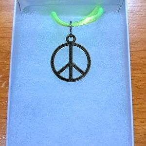 Bronze Peace Sign Necklace